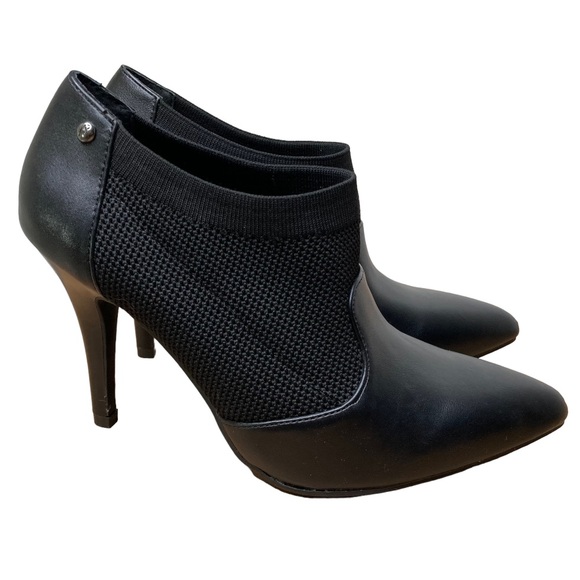 SIMPLY VERA VERA WANG “Warsaw” Black Leather High Heel Boots/Booties, 7.5M - Picture 1 of 10